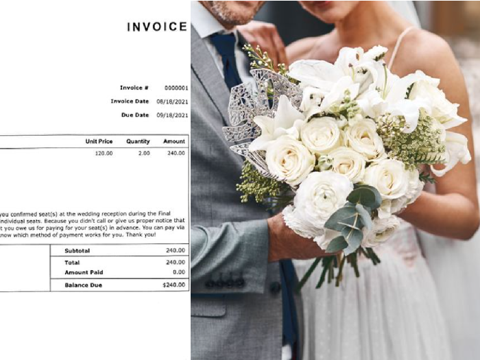 Ngaco! Pengantin Ini Tagih Rp 3,4 Juta pada Tamu yang Batal Hadir di Pesta Mereka