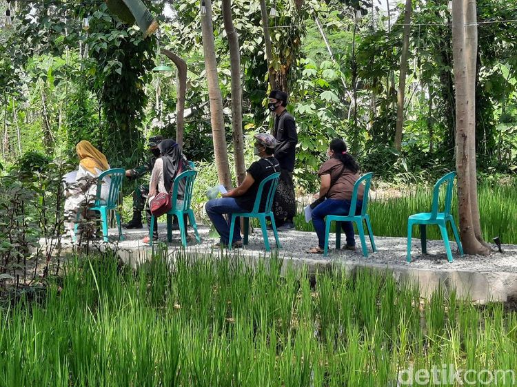 Foto: Vaksinasi Asyik di Yogya, Pemandangannya Sawah dan Desa