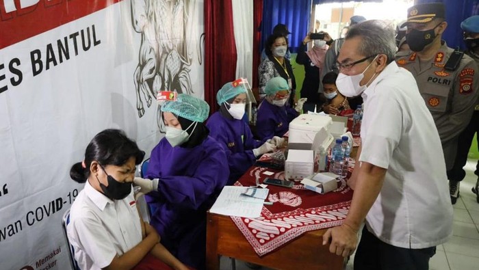 Vaksinasi pelajar di Kabupaten Bantul