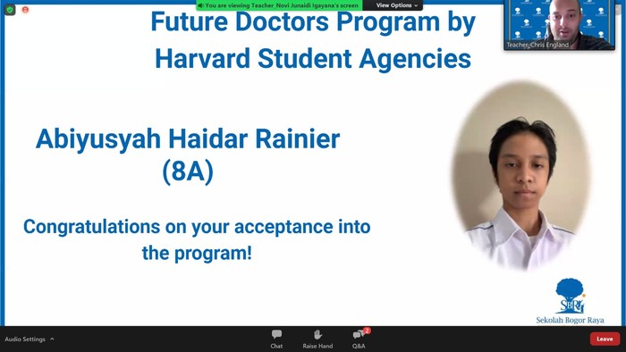 Viral di Medsos, Siswa Bogor Kelas 8 Diterima Belajar Medis di Harvard