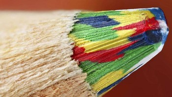 Ujung pensil warna. Foto: Brightside