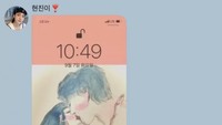 Gambar tersebut berupa laki-laki dan perempuan yang sedang berciuman, yang digambar oleh sang idola dan terinspirasi setelah menonton drama. Foto: dok. Bubble Hyunjin Stray Kids