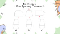 Mulai dari teka-teki visual. Pola apa yang terbentuk bila bidang digabung sesuai angka yang tertera.
