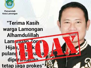 Hoaks! Ajakan Bupati Agar Perantau Pulang Kampung Karena Lamongan Level 1