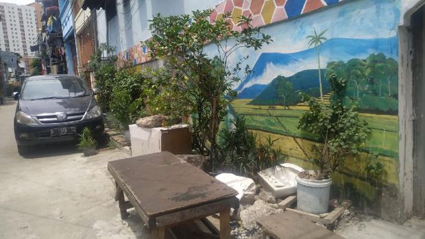 Jl Pademangan III, Pademangan Timur usai perbaikan pipa air.