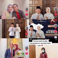 Thisia kelahiran 1999 dan Agustiar lahir pada 17 Agustus 1972. Keduanya berbeda usia 27 tahun. Kisah cinta mereka viral setelah Thisia membagikan di akun TikToknya @thisia21. Foto: Dok. Tangkap layar akun TikTok @thisia21.