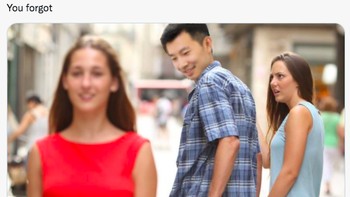 Sudah bisa ditebak, Simu Liu pasti jadi meme Distracted Boyfriend. Foto: (Twitter)