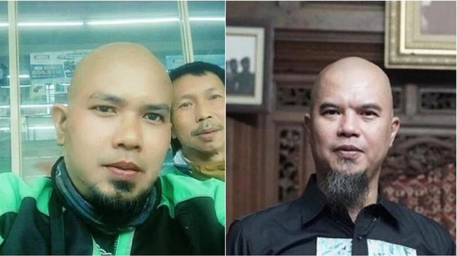 Selanjutnya ada pengemudi ojek online yang disebut-sebut memiliki kemiripan dengan Ahmad Dhani. Penampilan keduanya pun hampir sama-sama. Sama-sama berkepala gundul dan berjenggot. Bagaimana menurutmu penampilan keduanya, mirip nggak? Foto: Instagram/@newdramaojol.id