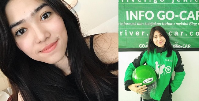 Jika dilihat sekilas, pengemudi cantik ojek online yang satu ini wajahnya memang memiliki kemiripan dengan Isyana Sarasvati. Keduanya sama-sama memiliki rambut hitam panjang. Senyum keduanya pun terlihat mirip. Foto: Instagram/@newdramaojol.id