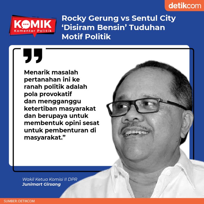 Rocky Gerung vs Sentul City 'Disiram Bensin' Tuduhan Motif Politik (Tim Infografis detikcom)