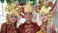 Pernikahan Suwan dengan Anggun dan Popy digelar di Desa Talang Piase, Musi Banyuasin, pada Sabtu (26/12/2020). Mereka juga berbagi cerita bahagia tentang pernikahannya. (Foto: dok. Istimewa)