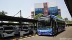 Foto: TransJakarta Uji Coba 1 Bus Listrik