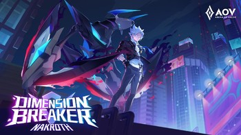 Gahar sekali ya gaya Nakroth dengan Skin Dimension Breaker. Foto: (garena indonesia).