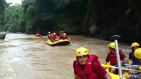Jeram sungai ini bisa dijajal selama 3-4 jam. Namun, lamanya permainan juga tergantung dengan kondisi arus. (Muhammad Riyas/detikcom)