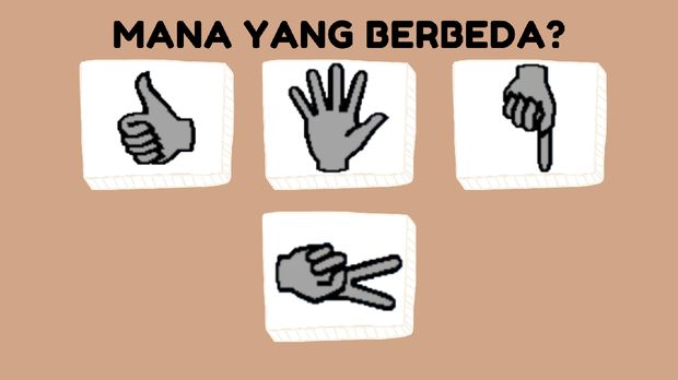 Asah Otak Ada satu dari kumpulan emoticon ini yang berbeda sendiri.