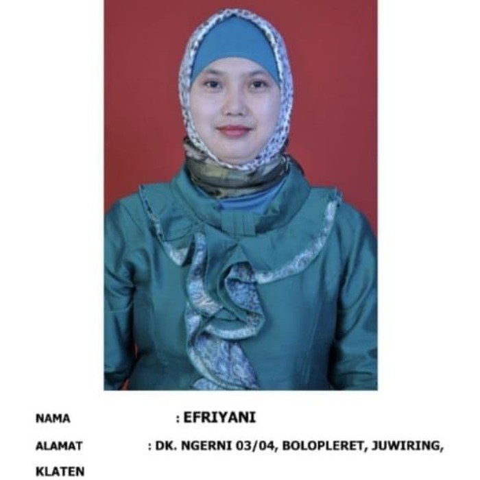 Efriyani, ibu rumah tangga di Klaten yang hilang