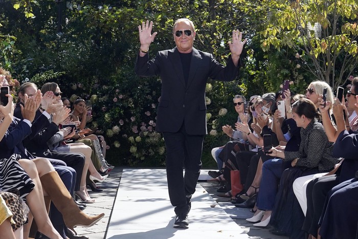The Michael Kors Spring/Summer 2022 collection is modeled during Fashion Week in New York, Friday, Sept. 10, 2021. (AP Photo/Richard Drew)