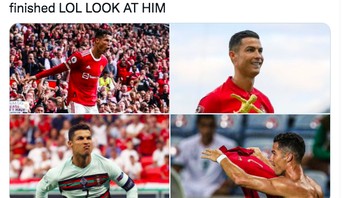 Pergi dari Juventus, Ronaldo masih sangat impresif baik di timnas Portugal maupun Manchester United. Foto: Twitter