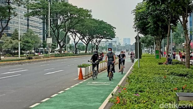 Pesepeda di Sudirman-Thamrin (Karin Nur Secha/detikcom)