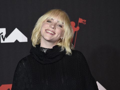 Billie Eilish arrives at the MTV Video Music Awards at Barclays Center on Sunday, Sept. 12, 2021, in New York. (Photo by Evan Agostini/Invision/AP)