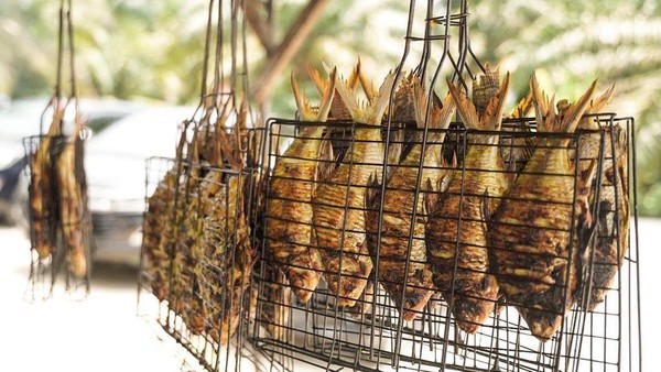 Ikan patin di Desa Wisata Koto Mesjid kemudian diolah masyarakat menjadi berbagai macam produk kuliner dengan cita rasa yang unik, seperti kerupuk kulit patin, abon patin, bakso patin, siomay patin, nuget patin, otak-otak patin, cilok patin, ikan asin patin, batagor patin, hingga es dawet patin, serta ada pula keripik batang pisang, dan kelapa jelly (dekla). Dok. Kemenparekraf Ikan patin di Desa Wisata Koto Mesjid kemudian diolah masyarakat menjadi berbagai macam produk kuliner dengan cita rasa yang unik, seperti kerupuk kulit patin, abon patin, bakso patin, siomay patin, nuget patin, otak-otak patin, cilok patin, ikan asin patin, batagor patin, hingga es dawet patin, serta ada pula keripik batang pisang, dan kelapa jelly (dekla). Dok. Kemenparekraf