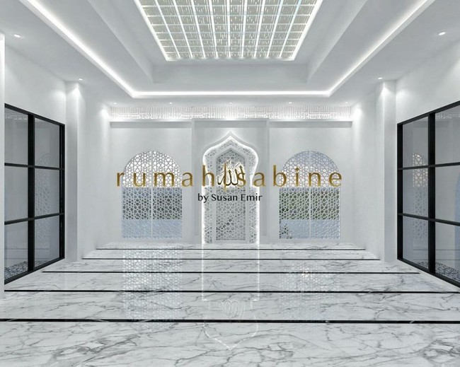 Dalam foto-foto yang dibagikan desain masjid tersebut tampak mewah dan elegan dengan didominasi warna putih. Lantainya yang terbuat dari marmer pun tampak megah dan cantik. Foto: Instagram