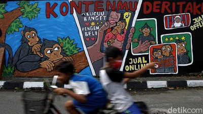 Mural Perdagangan Monyet Mejeng di Yogyakarta