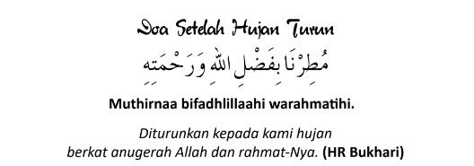 Doa Ketika Turun Hujan Sesuai Sunnah Rasulullah SAW dalam Arab dan Latin