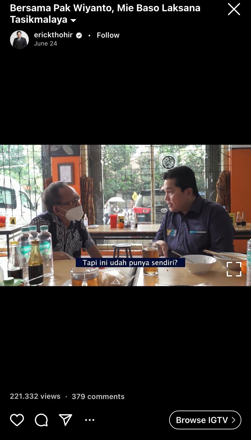 Erick Thohir Doyan Kulineran, Ini 5 Momennya Cicip Makanan Legendaris