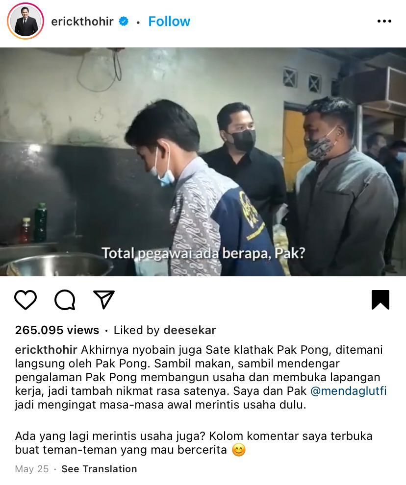 Erick Thohir Doyan Kulineran, Ini 5 Momennya Cicip Makanan Legendaris