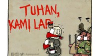 Salah satunya mengenai penghapusan mural dan represi terhadappara seniman lewat mural bertuliskan Tuhan Aku Lapar yang kata lapar dicoret dan diganti dengan kenyang dikibulin.  Foto: @gumpnhell/ Instagram
