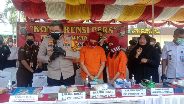 Konferensi pers di Polrestabes Medan (Datuk-detikcom)