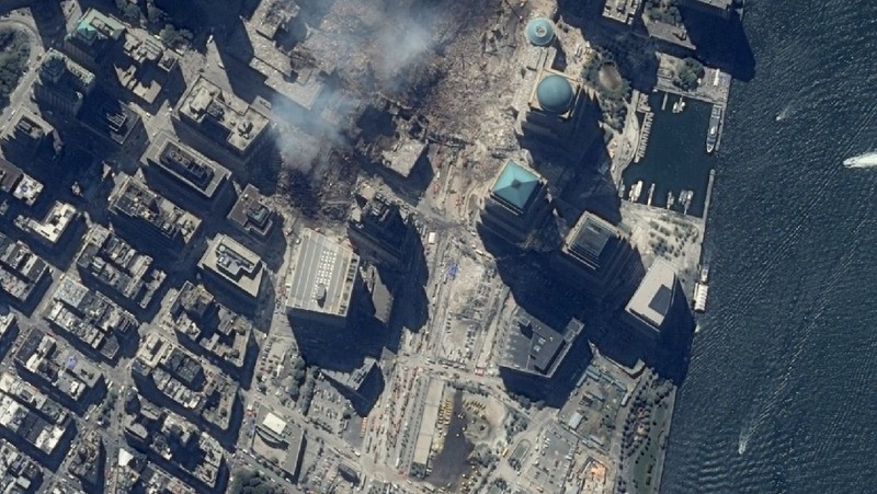 Maxar Technologies memperlihatkan foto serangan 11 September 2001.