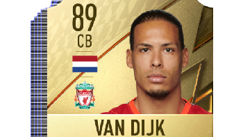 15. Virgil Van Dijk: Walau cukup lama cedera, bek Liverpool ini masih dalam performa terbaik ketika dimainkan. Foto: EA Sports