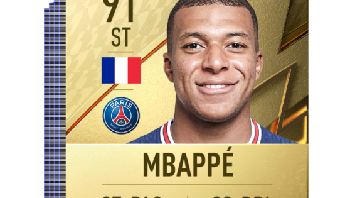 5. Kylian Mbappe: Posisi kelima juga berasal dari Paris Saint Germain, striker muda Mbappe. Foto: EA Sports