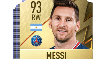 1. Lionel Messi: Peringkat satu siapa lagi kalau bukan Lionel Messi yang sekarang membela Paris Saint Germain. Foto: EA Sports