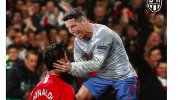 Kekalahan ini menodai keberhasilan Ronaldo yang kembali mencetak gol buat MU di Liga Champion. Foto: Twitter