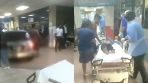 Video viral pria parkir mobil di dalam lobi rumah sakit.