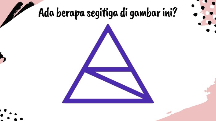 Hayo pikirkan baik-baik jumlah segitiga yang ada di gambar.