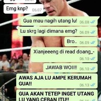 Awalnya masih dibalas. Pas tahu mau nagih hutang langsung chatnya cuma dibaca saja. Benar-benar miris deh, yang sabar ya.. Foto: 1cak.com