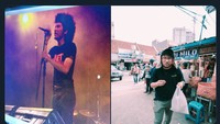 Berawal dari Kunto Aji yang nimbrung ke cuitan salah satu rekannya di Twitter, para musisi ini membagikan foto masa SMA mereka. Begini penampilan Kunto Aji saat di panggung dulu dan sekarang. (Foto: dok. Tangkapan layar Twitter)