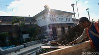 Hingga hari Kamis (16/9/2021), pemataan di depan Stasiun Manggarai, Jakarta Selatan, masih dikerjakan.