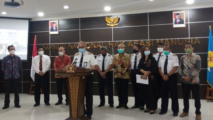 Paguyuban eks pilot Merpati Nusantara mengadu ke Komnas HAM perihal pesangon, Kamis (16/9/2021).
