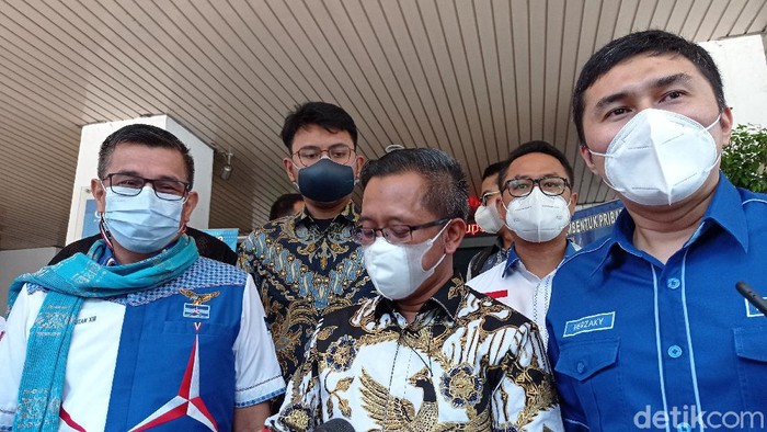 Petinggi Partai Demokrat saat mengawal sidang gugatan di PTUN (Wilda Hayatun Nufus/detikcom)