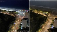 Lebih dari setengah dari 98 juta penduduk negara itu mengalami lockdown. Ini merupakan kombinasi foto (kiri) Saat lalu lintas yang sibuk di Vung Tau, Vietnam pada 30 April 2021, sementara (kanan) menunjukkan jalanan kosong selama penguncian virus dari tampilan yang sama diambil pada 13 September 2021. Lebih dari setengah Vietnam berada di bawah perintah lockdown guna menahan wabah virus terburuknya. AP/Mathieu Le Besq