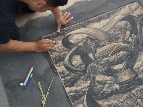 Seniman Muhlis Lugis di Pameran Seni Kolaboratif Museum MACAN