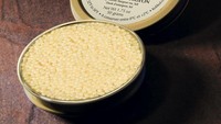 White Pearl Albino Caviar adalah salah satu makanan paling mahal di dunia. 1 kg caviar jenis ini dihargai US$ 9.100 atau setar Rp 129,22 juta. Caviar ini sedikit berbeda karena berasal dari ikan sturgeon albino. Harganya mahal karena telur dari sturgeon albino sangat sulit dicari, mereka bertelur hanya ketika mencapai usia sekitar 100 tahun. Foto: Dok. kolikof.com