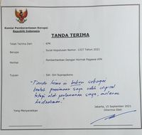 Ini Surat Tanda Terima Pemecatan Pegawai KPK