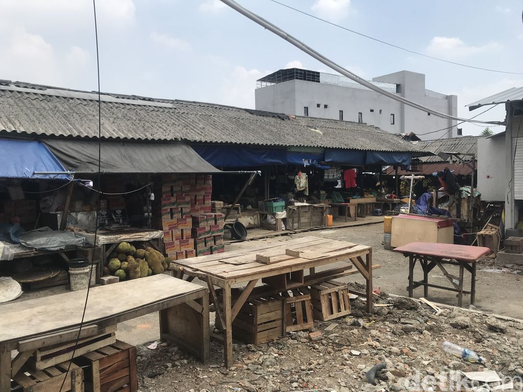 Pasar Kambing atau Pasar Lontar Tanah Abang, Jakpus. Pembangunan belum kelar juga. 17 September 2021. (Faiz Iqbal Maulid/detikcom)