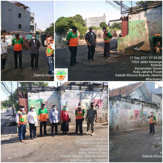 Penanganan sampah Jl Kenanga, Kramat, Jakpus, 17 September 2021. (Dok Pemkot Jakpus)